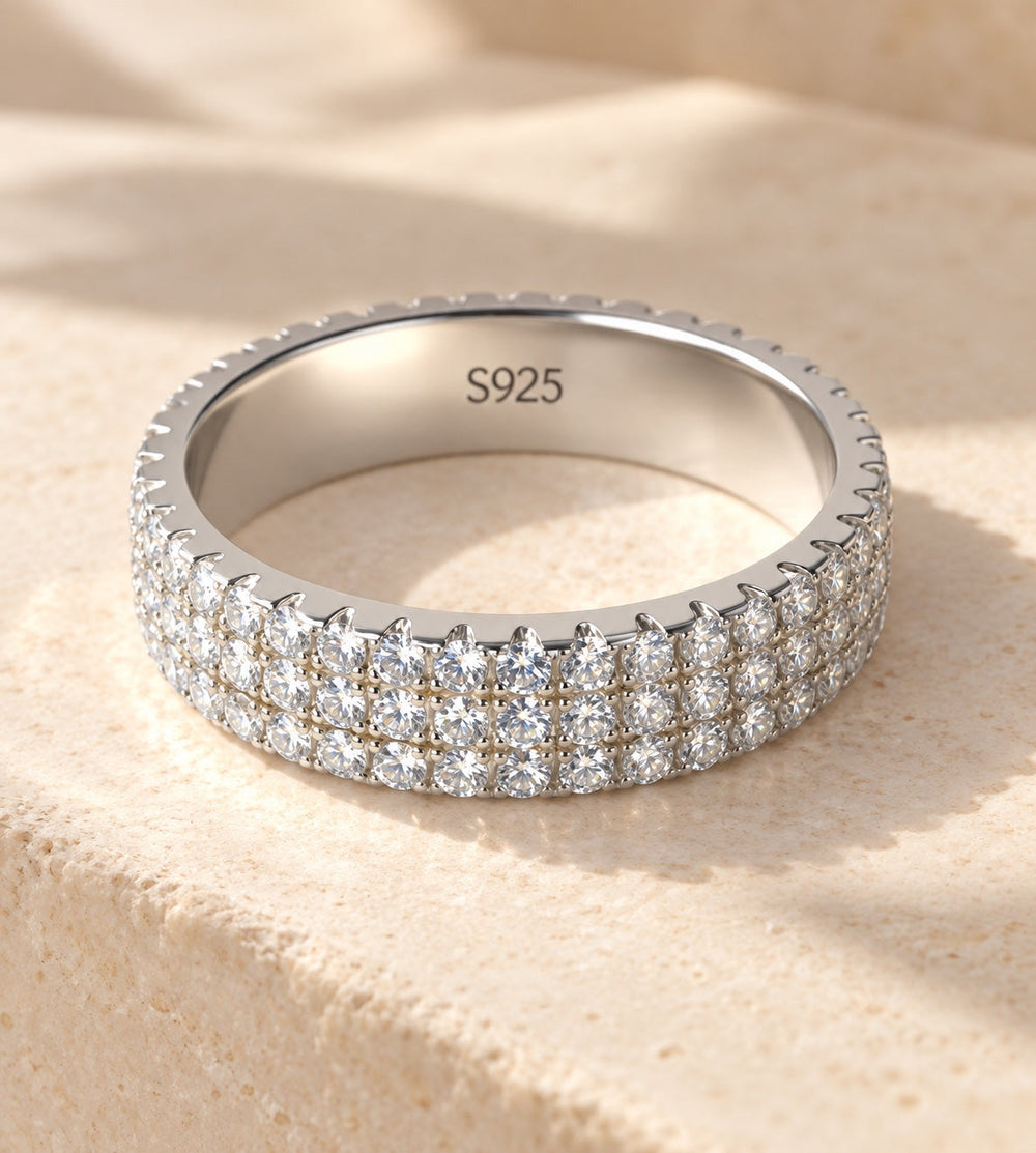 The Elodie Ring — three-row statement band