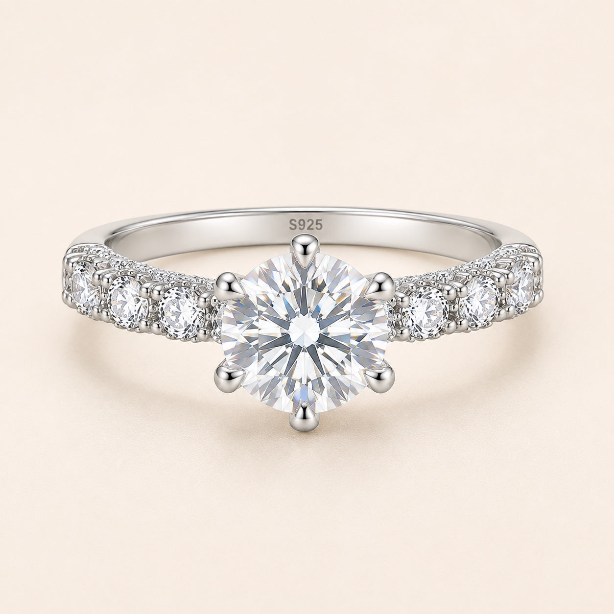 The Amélie Ring — Round moissanite ring in S925 sterling silver — image 2