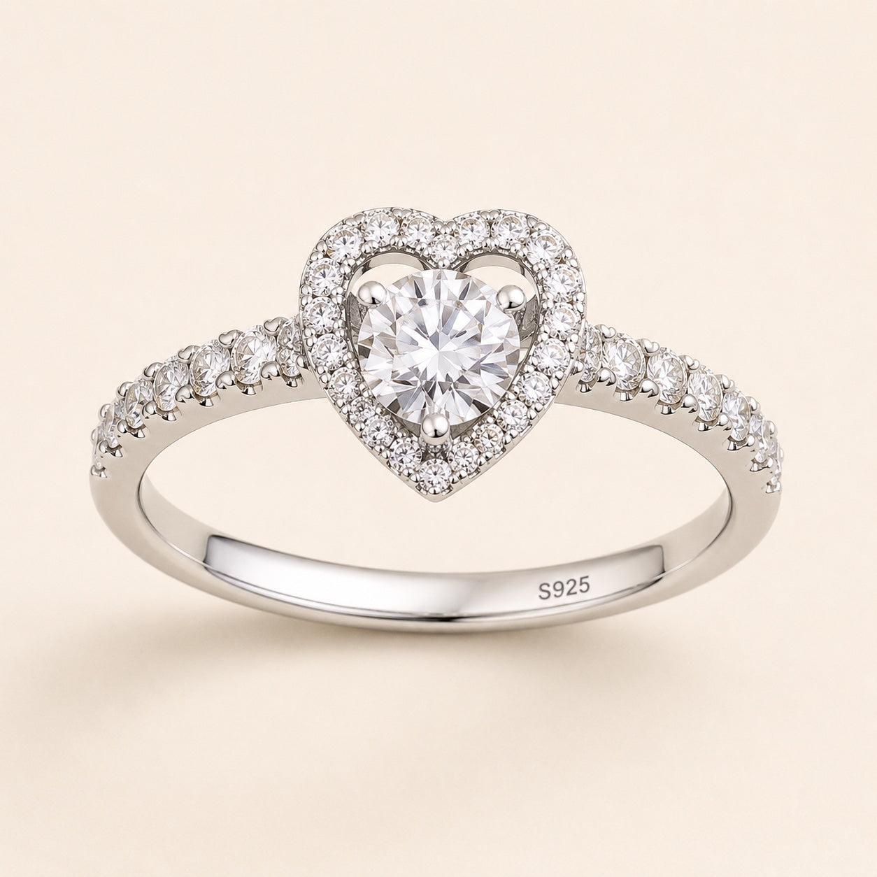 The Aurelia Ring — Heart moissanite ring in S925 sterling silver — image 2