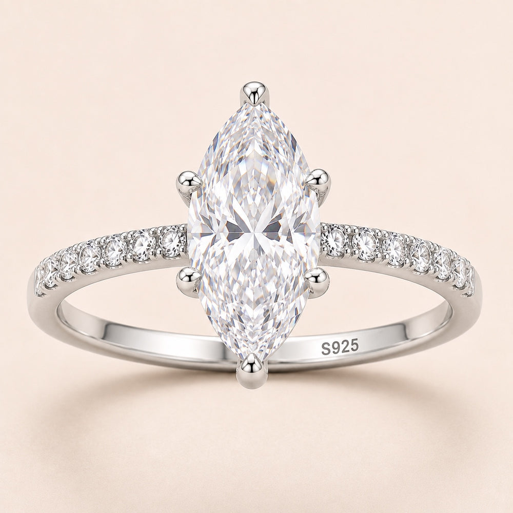 The Celeste Ring — Marquise moissanite ring in S925 sterling silver — image 1