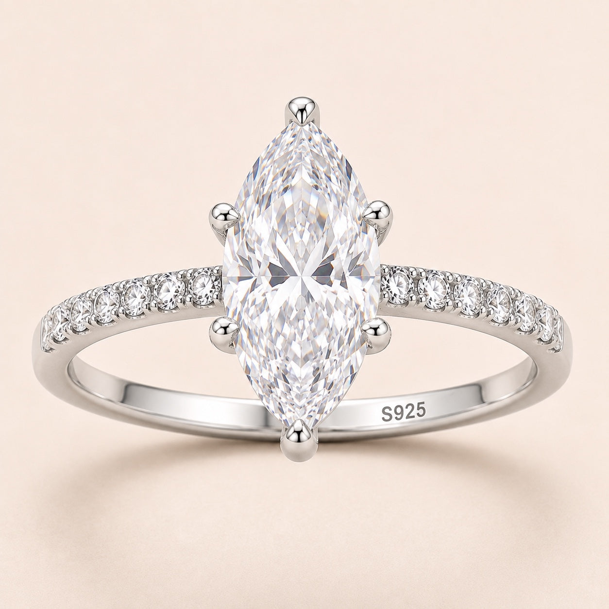 The Celeste Ring — Marquise moissanite ring in S925 sterling silver — image 1