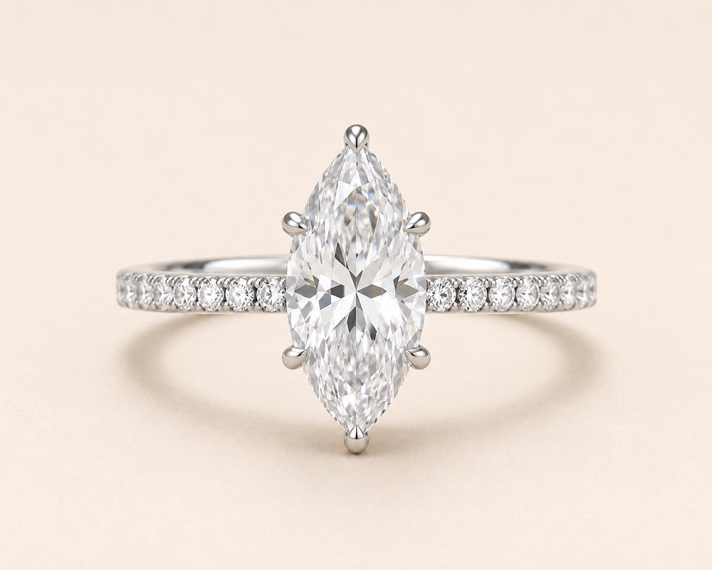 The Celeste Ring — Marquise moissanite ring in S925 sterling silver — image 2