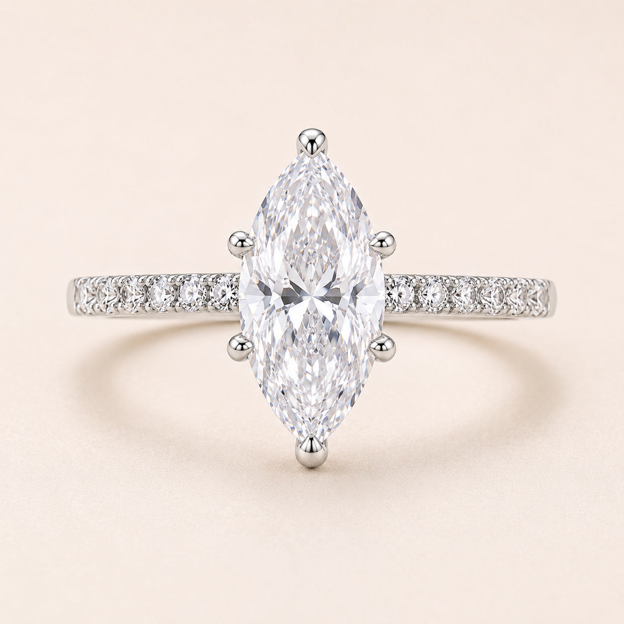The Celeste Ring — Marquise moissanite ring in S925 sterling silver — image 3