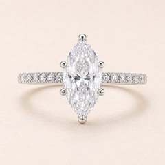 The Celeste Ring — Marquise moissanite ring in S925 sterling silver — image 3