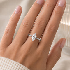 The Celeste Ring — Marquise moissanite ring in S925 sterling silver — image 4