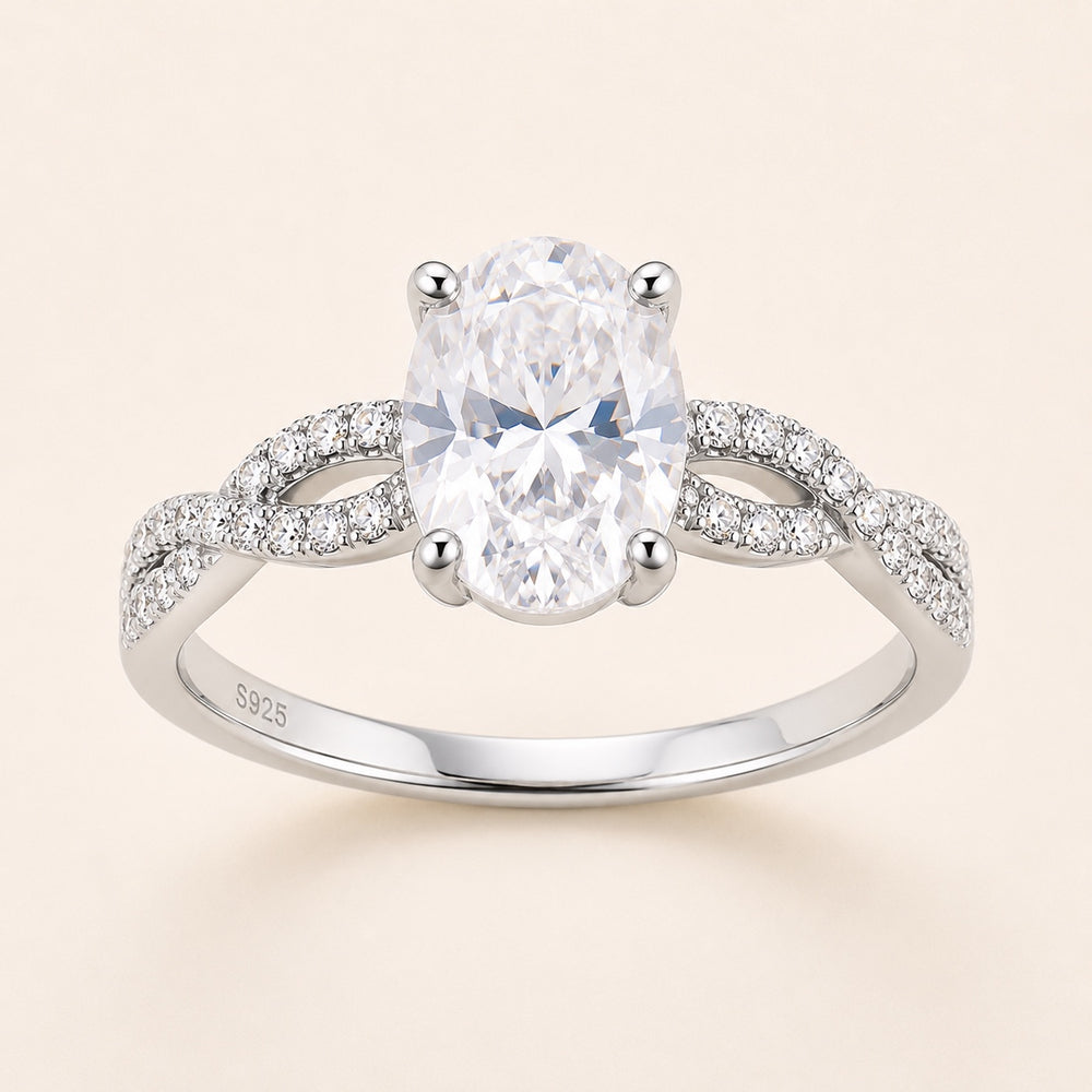 The Elara Ring — Oval moissanite ring in S925 sterling silver — image 1