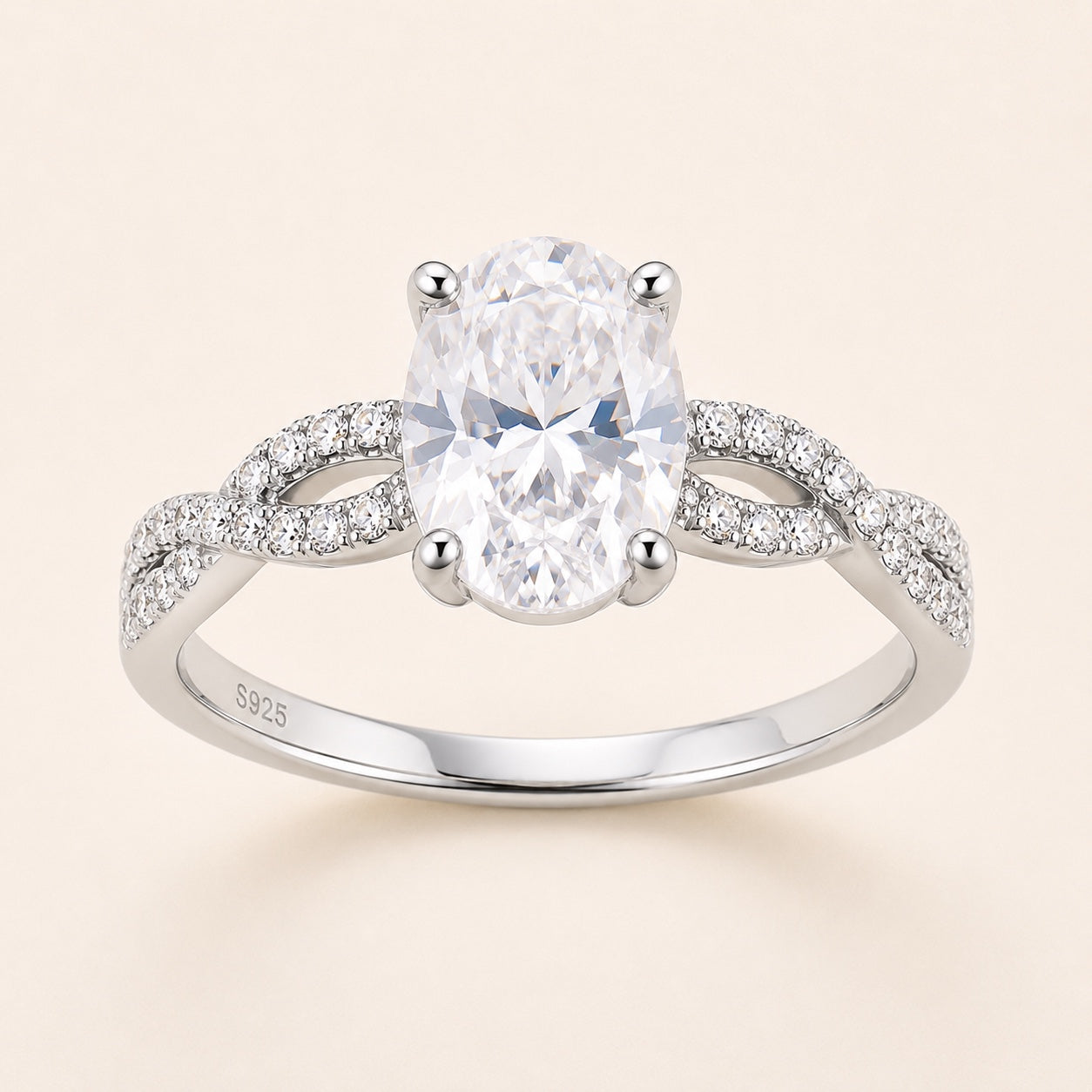 The Elara Ring — Oval moissanite ring in S925 sterling silver — image 1