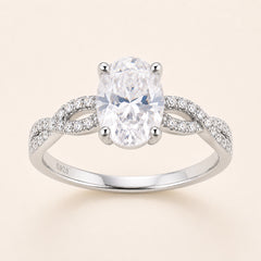 The Elara Ring — Oval moissanite ring in S925 sterling silver — image 1