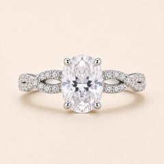 The Elara Ring — Oval moissanite ring in S925 sterling silver — image 2