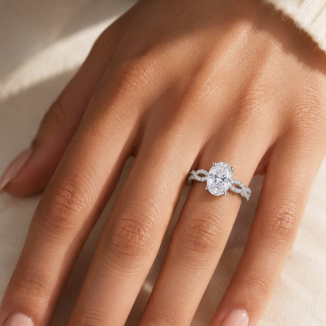 The Elara Ring — Oval moissanite ring in S925 sterling silver — image 5