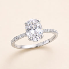The Ophelia Ring — Oval moissanite ring in S925 sterling silver — image 1