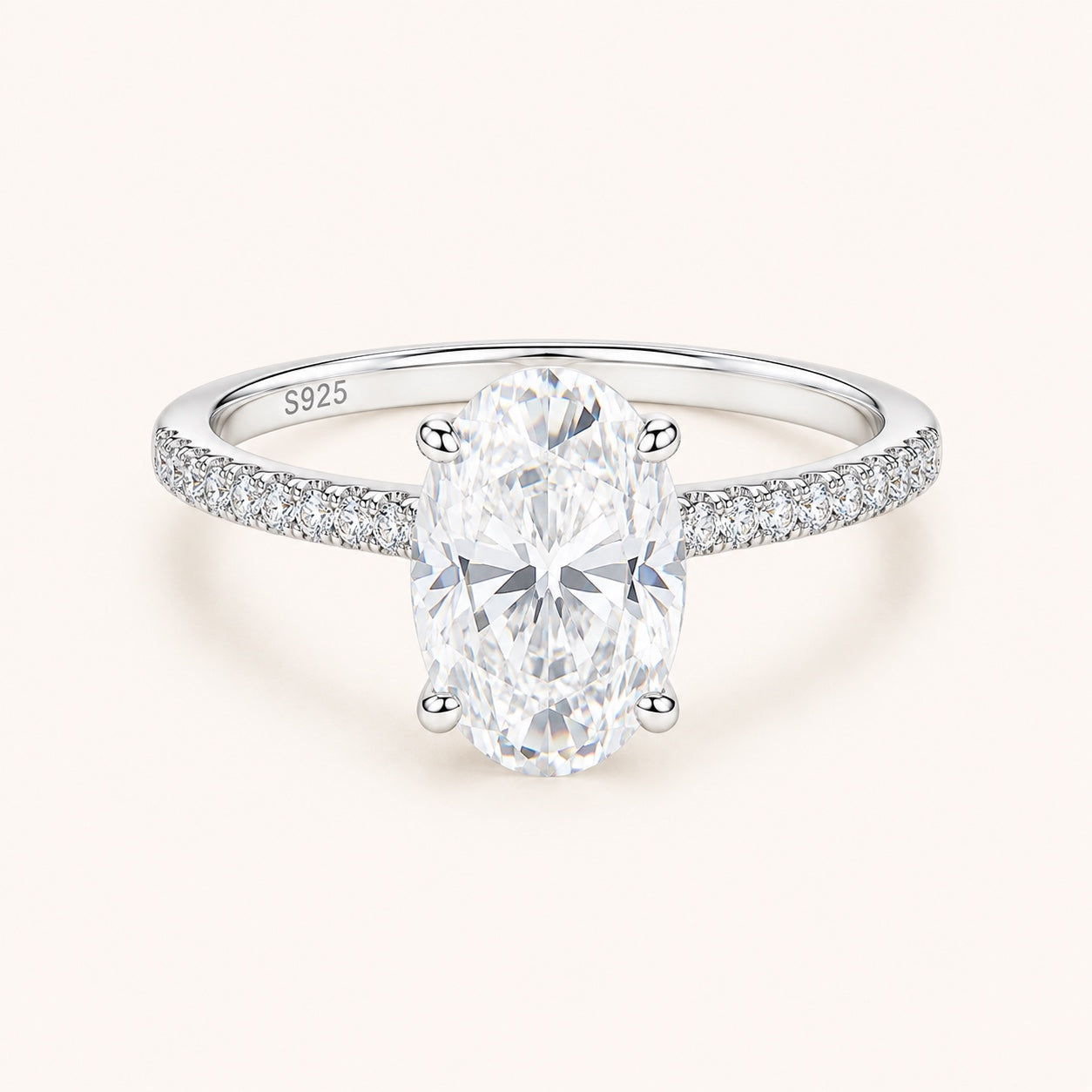 The Ophelia Ring — Oval moissanite ring in S925 sterling silver — image 2