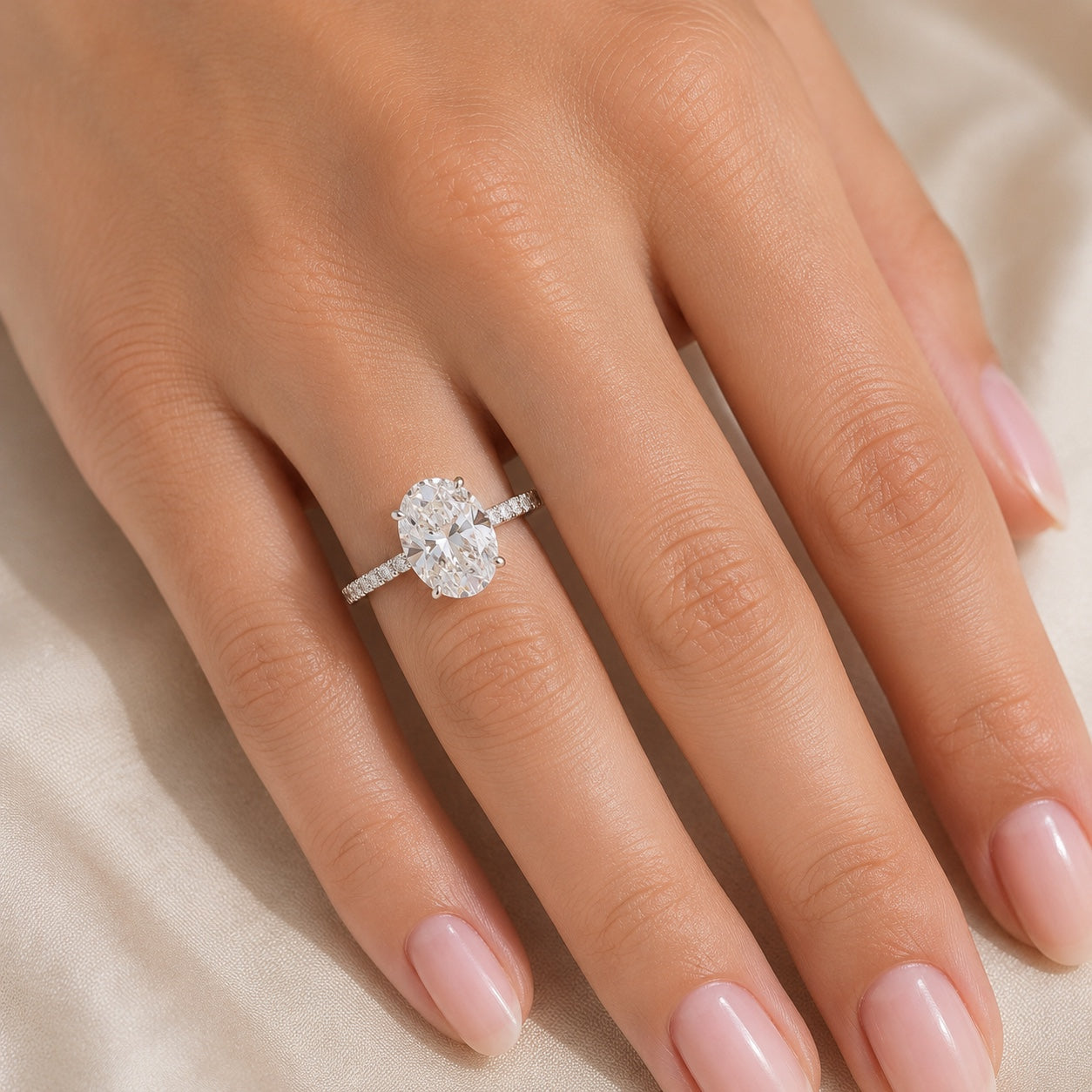 The Ophelia Ring — Oval moissanite ring in S925 sterling silver — image 3