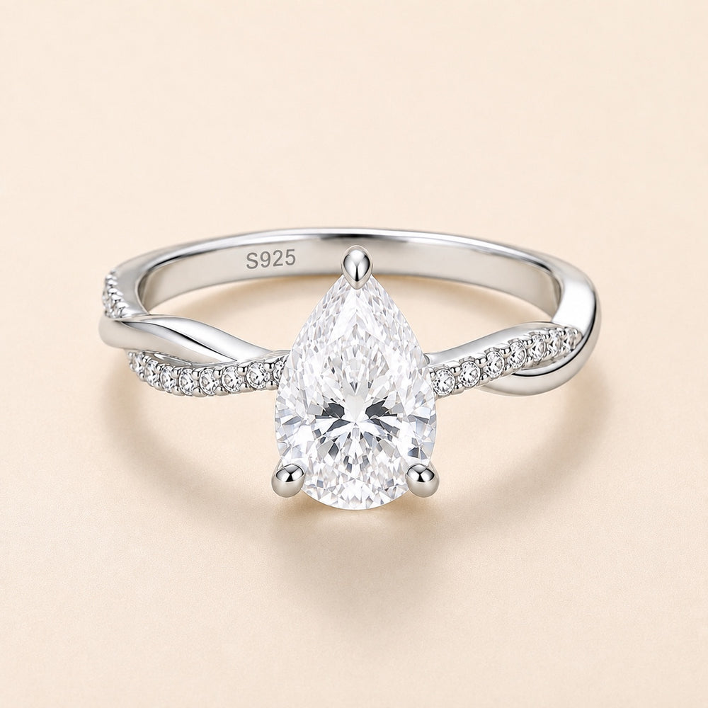 The Seraphine Ring — Pear moissanite ring in S925 sterling silver — image 1