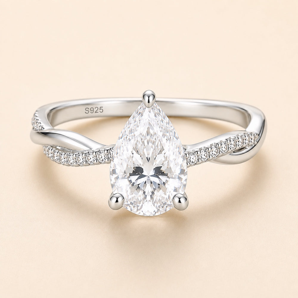 The Seraphine Ring — Pear moissanite ring in S925 sterling silver — image 2