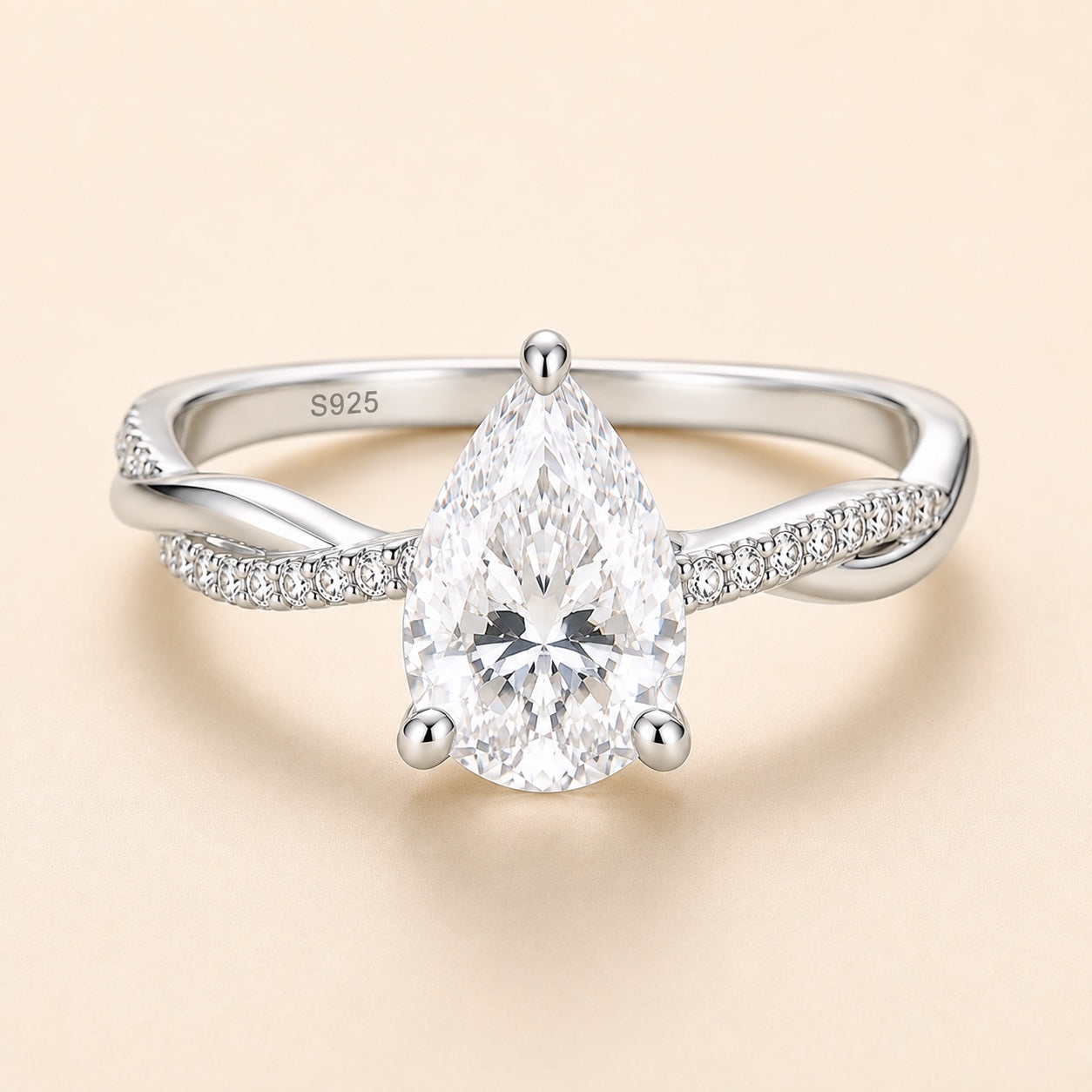 The Seraphine Ring — Pear moissanite ring in S925 sterling silver — image 2