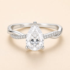 The Seraphine Ring — Pear moissanite ring in S925 sterling silver — image 2
