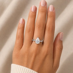The Seraphine Ring — Pear moissanite ring in S925 sterling silver — image 3