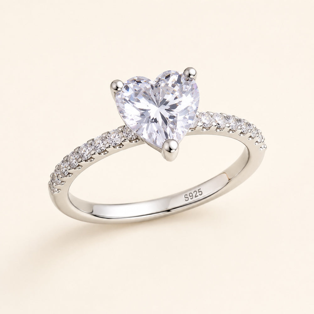 The Valentina Ring — Heart moissanite ring in S925 sterling silver — image 1
