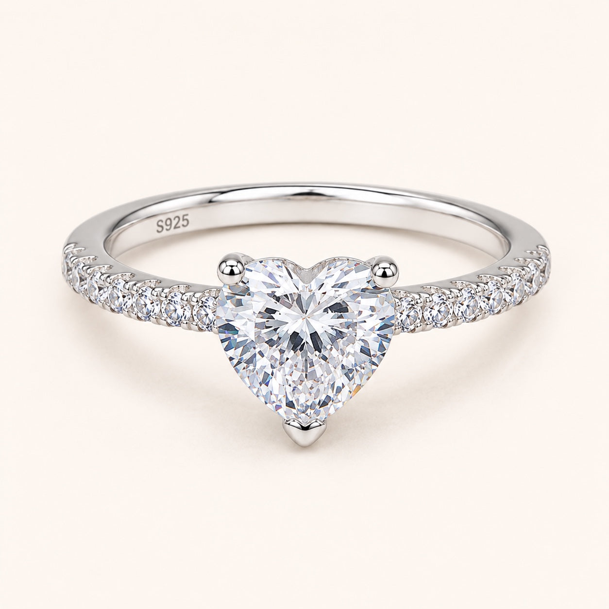 The Valentina Ring — Heart moissanite ring in S925 sterling silver — image 4