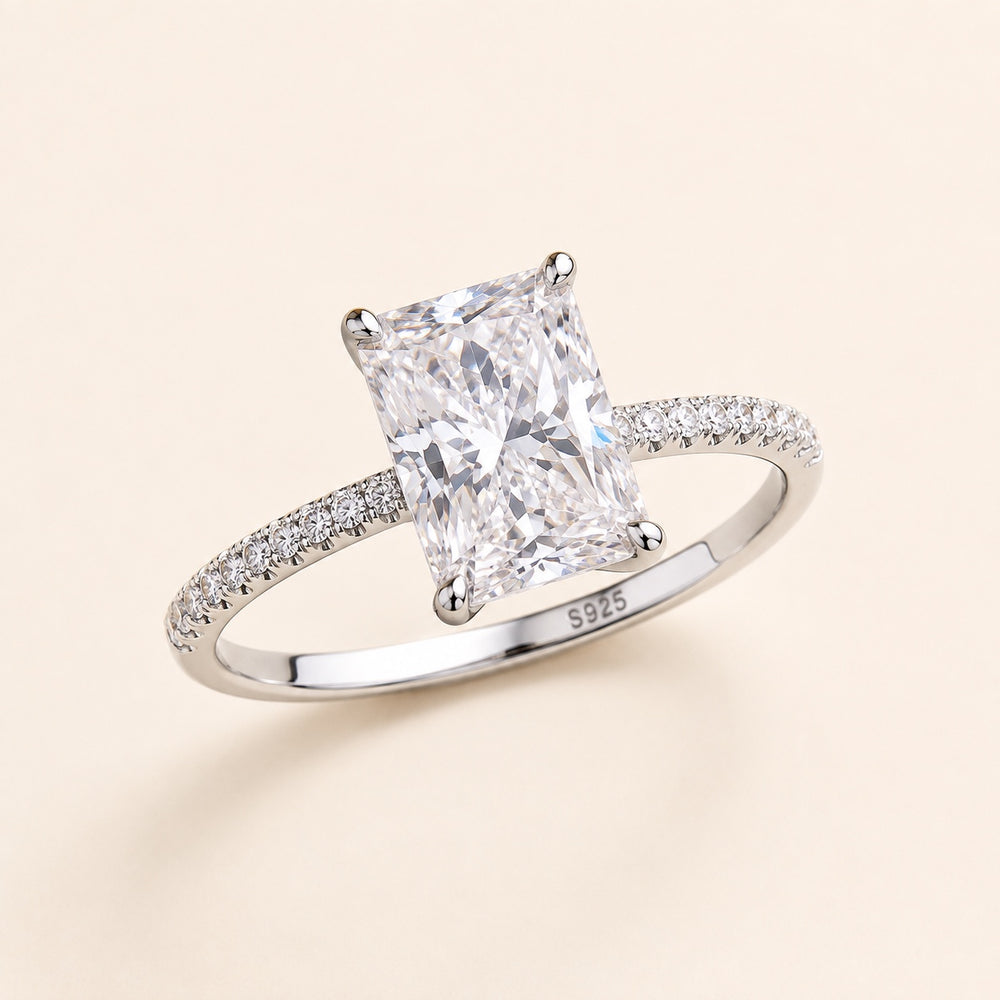 The Vivienne Ring — Radiant-style moissanite ring in S925 sterling silver — image 1