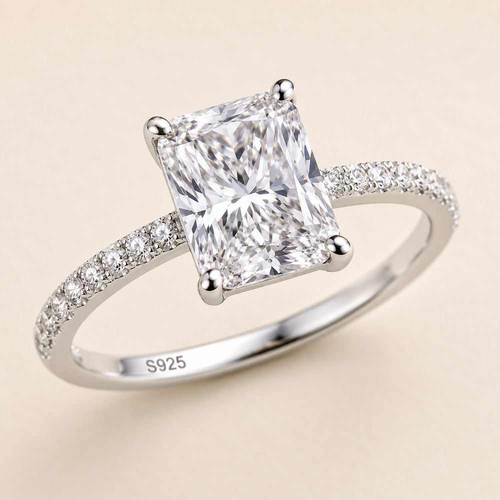 The Vivienne Ring — Radiant-style moissanite ring in S925 sterling silver — image 2
