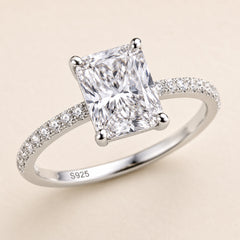 The Vivienne Ring — Radiant-style moissanite ring in S925 sterling silver — image 2